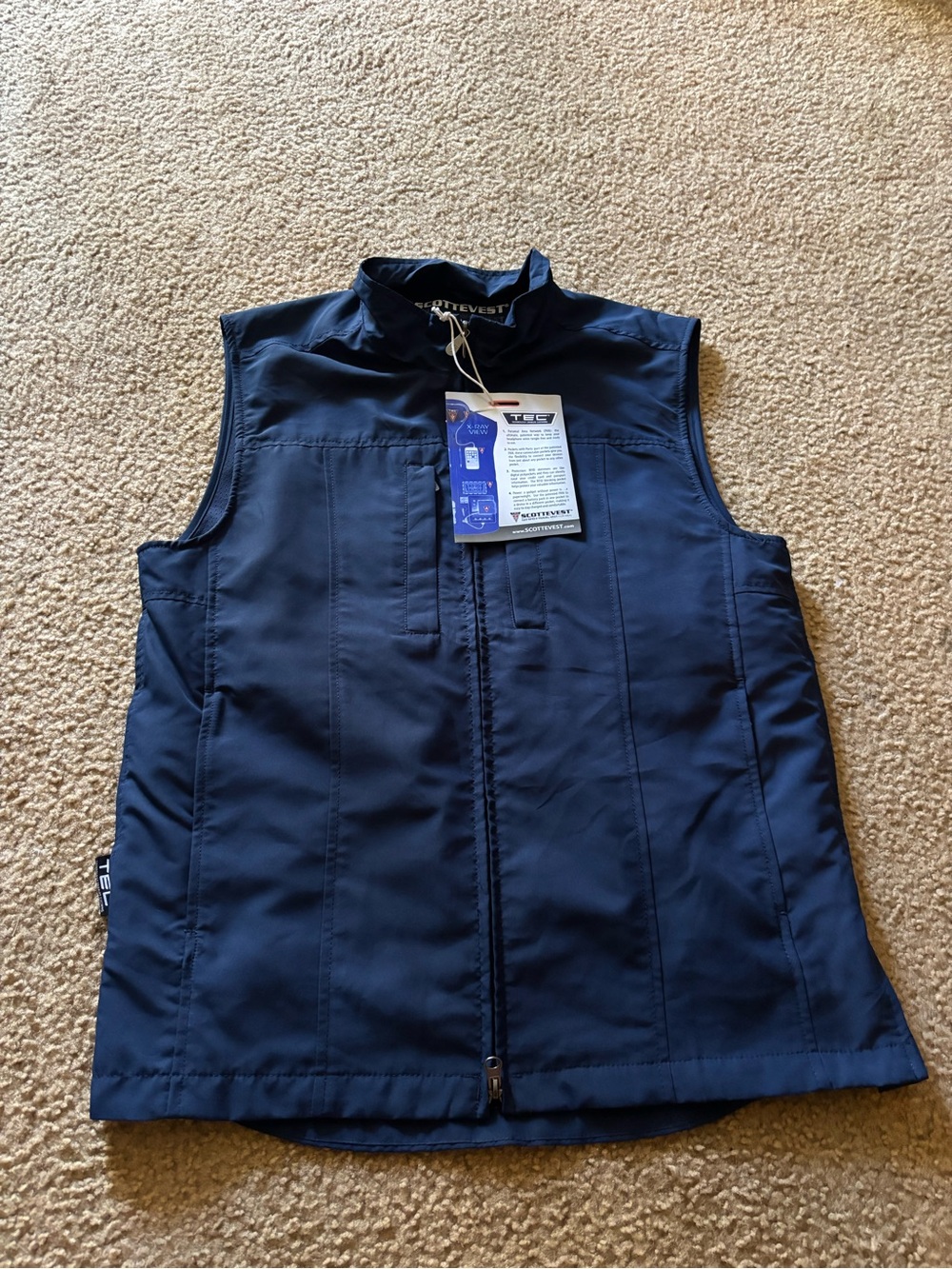 ScotteVest RFID Vest Blue Size Médium NEW Tags On